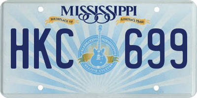 MS license plate HKC699