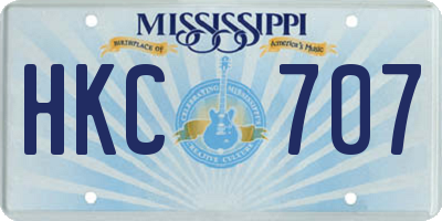 MS license plate HKC707