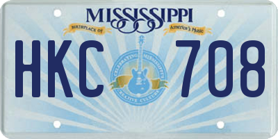 MS license plate HKC708