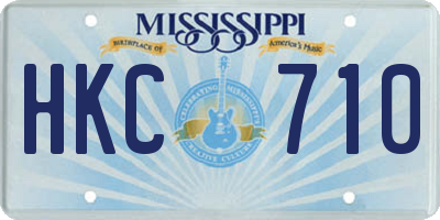 MS license plate HKC710