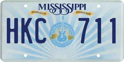 MS license plate HKC711