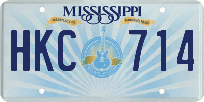 MS license plate HKC714