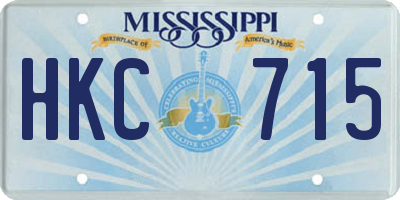 MS license plate HKC715