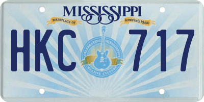 MS license plate HKC717
