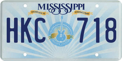 MS license plate HKC718