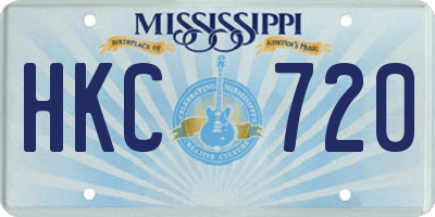 MS license plate HKC720