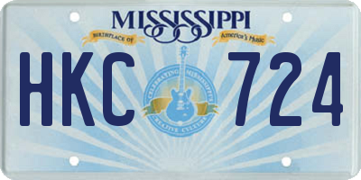 MS license plate HKC724