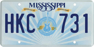 MS license plate HKC731