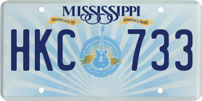 MS license plate HKC733