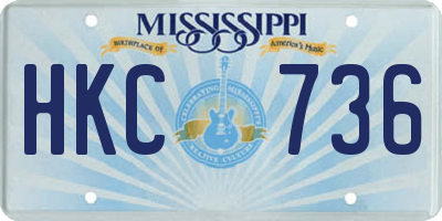 MS license plate HKC736