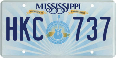 MS license plate HKC737