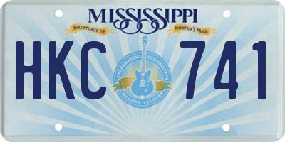 MS license plate HKC741