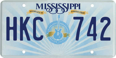 MS license plate HKC742