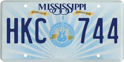 MS license plate HKC744