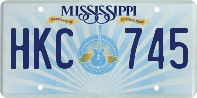 MS license plate HKC745