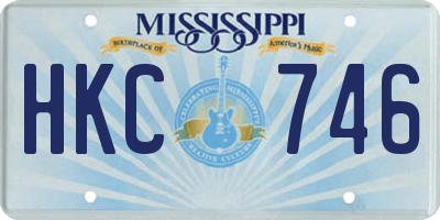 MS license plate HKC746