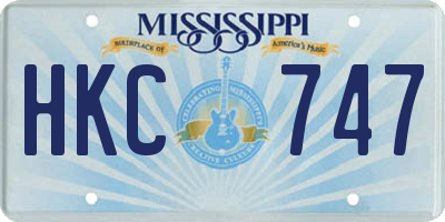 MS license plate HKC747