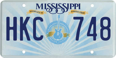 MS license plate HKC748