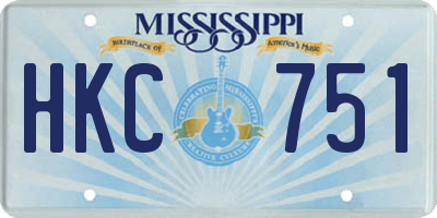 MS license plate HKC751