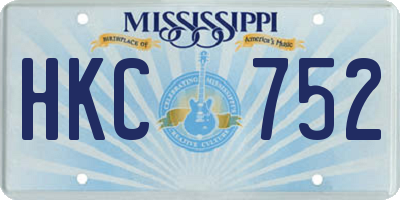 MS license plate HKC752