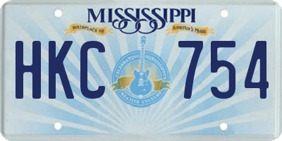 MS license plate HKC754