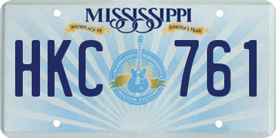 MS license plate HKC761