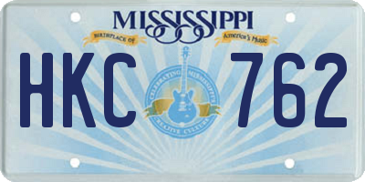 MS license plate HKC762