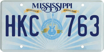 MS license plate HKC763