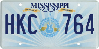MS license plate HKC764