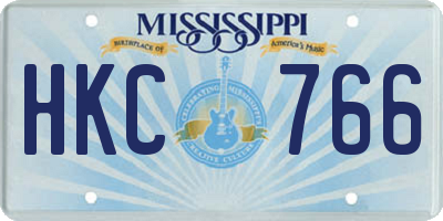MS license plate HKC766