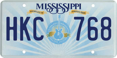 MS license plate HKC768