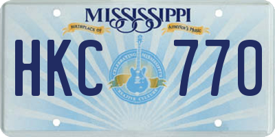 MS license plate HKC770