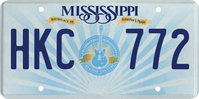 MS license plate HKC772