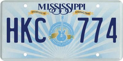 MS license plate HKC774