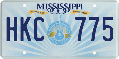 MS license plate HKC775