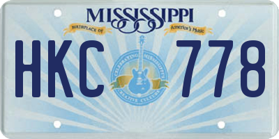 MS license plate HKC778