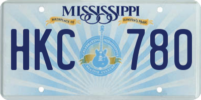 MS license plate HKC780