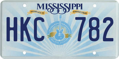 MS license plate HKC782