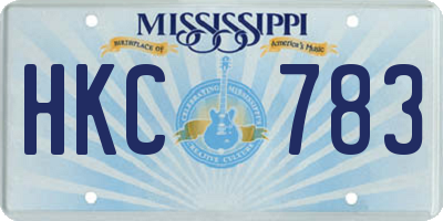 MS license plate HKC783