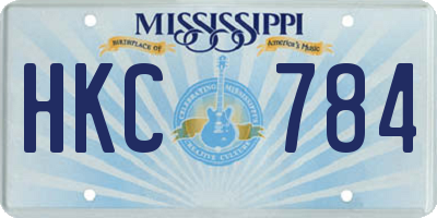 MS license plate HKC784