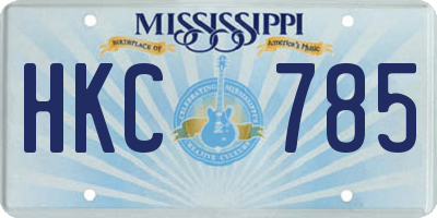 MS license plate HKC785