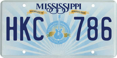 MS license plate HKC786