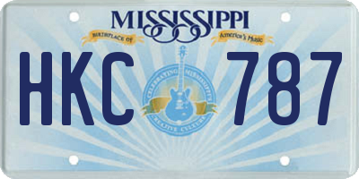 MS license plate HKC787