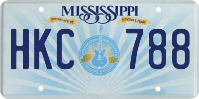 MS license plate HKC788