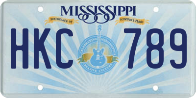 MS license plate HKC789