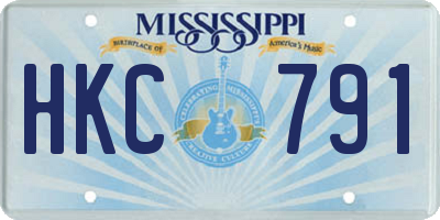 MS license plate HKC791