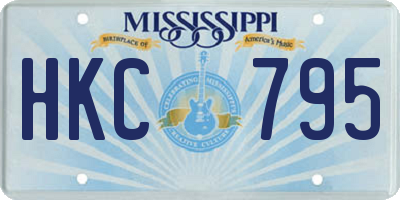 MS license plate HKC795