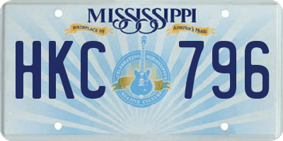 MS license plate HKC796