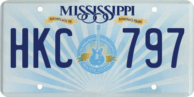 MS license plate HKC797