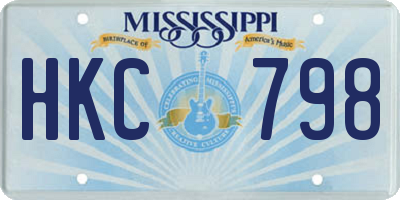 MS license plate HKC798